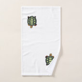 Groene schildpad op witte badhanddoekenset bad handdoek (Handdoek)