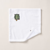Groene schildpad op witte badhanddoekenset bad handdoek (Wasdoekje)