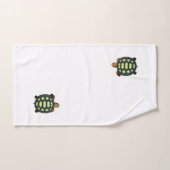 Groene schildpad op witte badhanddoekenset bad handdoek (Handdoek)