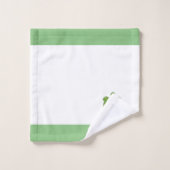 Groene schildpad op witte en limoengroene badhandd bad handdoek (Wasdoekje)