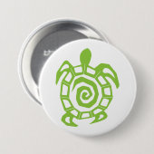 Groene schildpad ronde button 7,6 cm (Voorkant /achterkant)