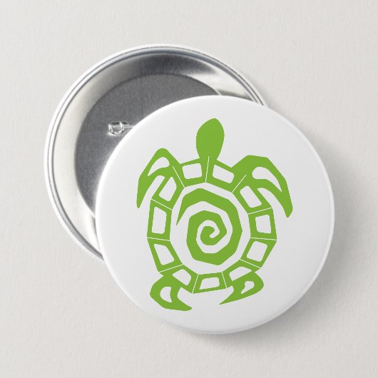 Groene schildpad ronde button 7,6 cm (Voorkant /achterkant)
