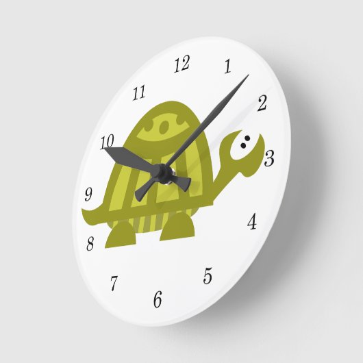 Groene schildpad ronde klok (Hoek)