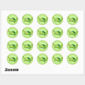 Groene Schildpad Ronde Sticker (Vel)