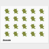 Groene schildpad ronde sticker (Vel)
