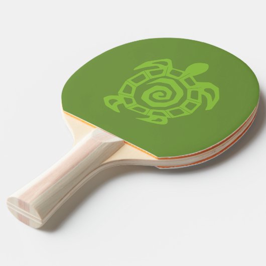 Groene schildpad tafeltennisbatje (Voorkant Gekanteld)