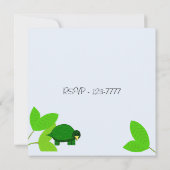 Groene Schildpad Verjaardagsuitnodiging Kaart (Achterkant)