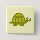 Groene Schildpad Vierkante Button 5,1 Cm (Voorkant)