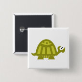 Groene Schildpad Vierkante Button 5,1 Cm (Voorkant /achterkant)