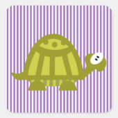 Groene Schildpad Vierkante Sticker (Voorkant)