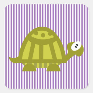 Groene Schildpad Vierkante Sticker