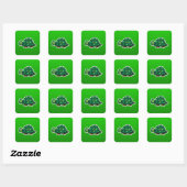 Groene schildpad vierkante sticker (Vel)
