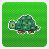 Groene schildpad vierkante sticker (Voorkant)