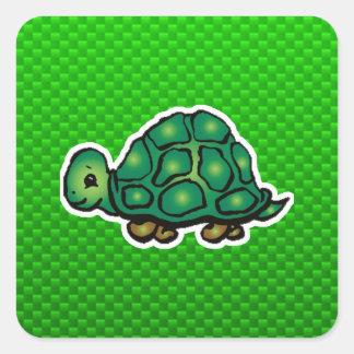Groene schildpad vierkante sticker