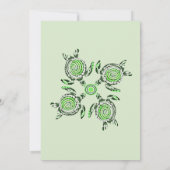 Groene schildpadden dot art opslaan de datum, kaart (Achterkant)