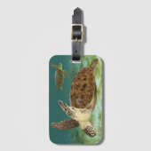 Groene schildpadden in het Habitat-Bagagelabel Bagagelabel (Voorkant (verticaal))