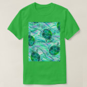 Groene schildpadden op Abstracte golven T-shirt (Design voorkant)