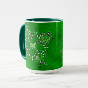 Groene schildpadden Stippenkunst, Combo koffiemok Mok
