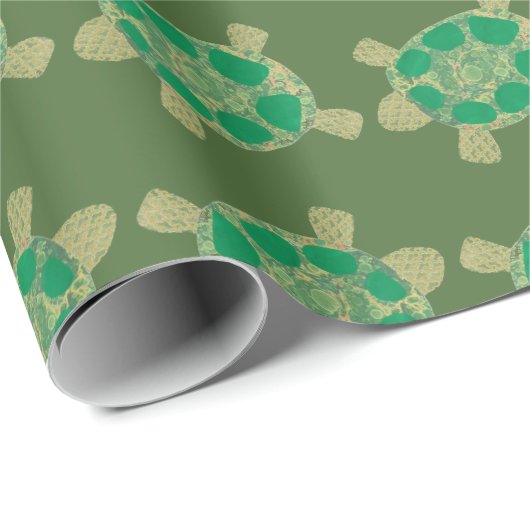 Groene schildpadden — Verpakkingspapier Cadeaupapier (Rol Hoek)