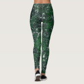 Groene schimmel op witachtige grijze rots- of boom leggings (Achterkant)