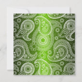 Groene schittering Witte kant Paisley Tafelnummer (Achterkant)