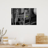 Groene schoenen op afdruk afspelen poster (Keuken)