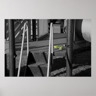 Groene schoenen op afdruk afspelen poster