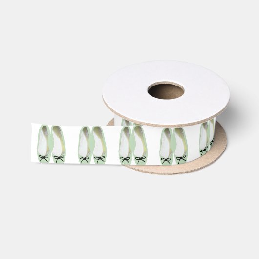 Groene schoenen satijnen lint (Spoel)