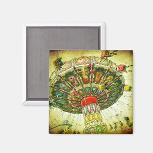 Groene schommel rit carnaval  foto stijlvol magneet