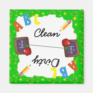 Groene Schone & Dirty School Chalkboard Magnet