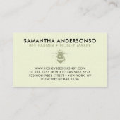 Groene, schone, eenvoudige bijenhoning visitekaartje (Achterkant)