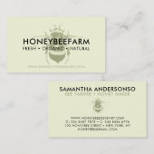 Groene, schone, eenvoudige bijenhoning visitekaartje (Voorkant / Achterkant)