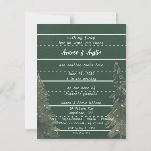 Groene School Chalkboard bruiloft uitnodiging (Voorkant)