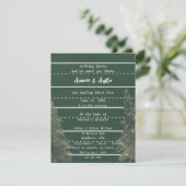 Groene School Chalkboard bruiloft uitnodiging (Staand voorkant)