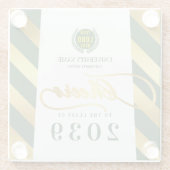 Groene School College University Afstuderen Dag Glazen Onderzetter (Achterkant)