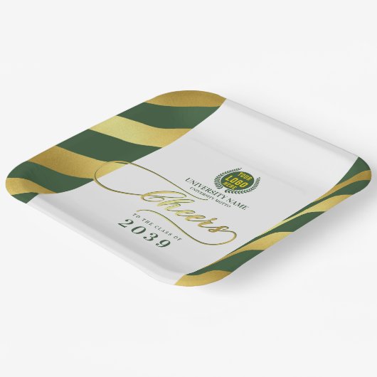 Groene School College University Afstuderen Dag Papieren Bordje (Gebogen)