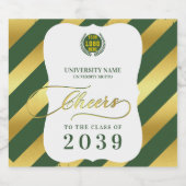 Groene School College University Afstuderen Dag Sparkling Wijnetiket (Enkel label)