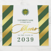 Groene School College University Afstuderen Dag Sparkling Wijnetiket (Enkel label)