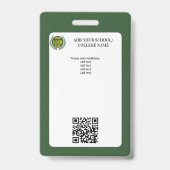 Groene School College University Leerling Leraar Badge (Achterkant)