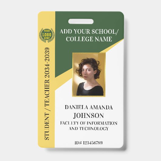 Groene School Hoger Onderwijs Student Leraar Badge (Voorzijde)