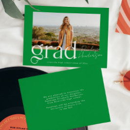 Groene School Kleuren Fotoklas van 2025 Afstuderen Aankondiging