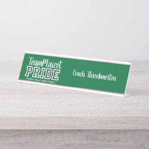Groene School Pride Mascot Name Desk Name Bord Bureau Naambordje