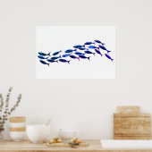 Groene School van de Vis Waterverf Poster (Keuken)