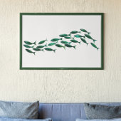 Groene School van de Vis Waterverf Poster