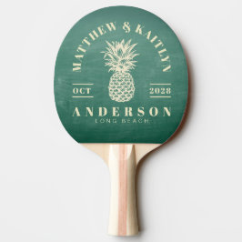 Groene schoolbord Tropische Ananas Bruiloft Tafeltennisbatje