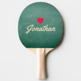 Groene schoolbord Vintage hart handtekening Tafeltennisbatje