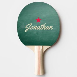 Groene schoolbord Vintage ster handtekening Tafeltennisbatje