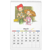 Groene schooljaar kalender voor kinderen op één pa (Mar 2026)