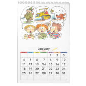 Groene schooljaar kalender voor kinderen op één pa (Jan 2026)