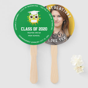 Groene schoolkleuren, 2020 gepersonaliseerd Afstud Handwaaier